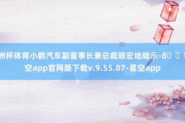 欧洲杯体育小鹏汽车副董事长兼总裁顾宏地暗示-🔥星空app官网版下载v.9.55.87-星空app